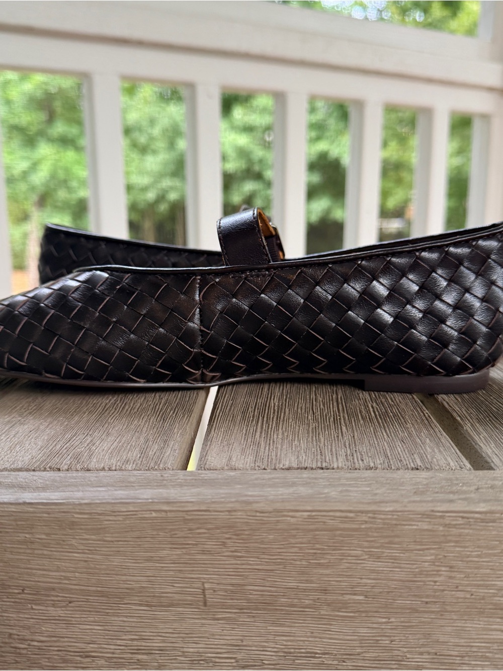 Madewell - The Remy Mary Jane Flat in Woven Leather - Picture 4 of 11